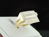 Diamond Statement PinkY Ring 10K Yellow Gold Mens Designer Wedding Band 1/2 Ct.