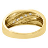 10K Two Tone Gold Mens Diamond Wedding Band Waved 5 Stone Engagement Ring 1/4 Ct