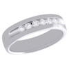 14K White Gold Channel Set Diamond Wedding Band 7 Stone Engagement Ring 1/2 Ct.
