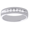 14K White Gold Channel Set Diamond Wedding Band 7 Stone Engagement Ring 1/2 Ct.