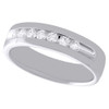 14K White Gold Channel Set Diamond Wedding Band 7 Stone Engagement Ring 1/2 Ct.