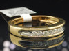 Mens 14K Yellow Gold Round Cut Channel Set Diamond Ring Engagement Wedding Band