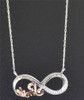 Diamond Infinity Pendant 10K White & Rose Gold 0.10 CT Smile Charm Necklace