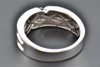 Diamond Wedding Band 10K White Gold Round Cut Mens 3 Stone Grooved Ring 0.27 Ct