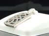 Ladies 10K White Gold Designer Blue Diamond Pendant Charm For Necklace .90 Ct.