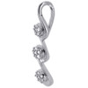 10k White Gold Diamond Journey Design Pendant  Slider Necklace 0.06 CT.