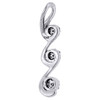 10k White Gold Diamond Journey Design Pendant  Slider Necklace 0.06 CT.