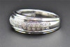 Diamond Wedding Band 10K White Gold Round Cut Mens Pave Ring 0.25 Ct