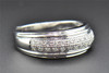 Diamond Wedding Band 10K White Gold Round Cut Mens Pave Ring 0.25 Ct
