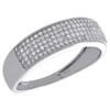 10K White Gold Round Diamond Mens Wedding Band Pave Set Engagement Ring 0.33 Ct.