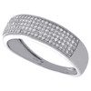 10K White Gold Round Diamond Mens Wedding Band Pave Set Engagement Ring 0.33 Ct.