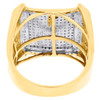 Diamond Statement Pinky Ring Mens 10K Yellow Gold Round Cut Pave Band 0.71 Ct.