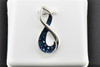 Blue Diamond Infinity Pendant .925 Sterling Silver 0.05 CT Charm with Chain