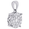 10K White Gold Diamond Circle Pendant Ladies Cluster Charm 0.75 CT.