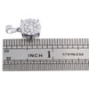 10K White Gold Diamond Circle Pendant Ladies Cluster Charm 0.75 CT.