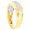 Diamond Wedding Band Mens 10K Yellow Gold Round Cut Pave Engagement Ring 1/4 Ct.