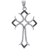 Black Diamond Cross Pendant 10K White Gold Charm Necklace 0.25 CT.
