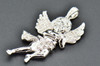 Diamond Mini Angel 3D Pendant .925 Sterling Silver White Finish Charm 0.55 CT