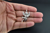 Diamond Mini Angel 3D Pendant .925 Sterling Silver White Finish Charm 0.55 CT