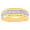 10K Yellow Gold Diamond Mens Wedding Band Beveled Edge Engagement Ring 0.20 CT.