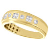 14K Yellow Gold Princess & Round Cut Diamond Wedding Band 7mm Mens Ring 1/2 CT.