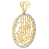 10K Yellow Gold Diamond Bismillah Islamic Medallion Pendant Pave Charm 0.69 CT.