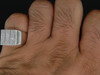 Diamond Square Pinky Ring Mens 10K White Gold Round Pave Design 0.35 Tcw.