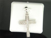 Ladies 10K White Gold Pave Set Cross Diamond Pendant Charm For Necklace 0.25 Ct.