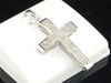 Ladies 10K White Gold Pave Set Cross Diamond Pendant Charm For Necklace 0.25 Ct.