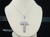 Ladies 10K White Gold Pave Set Cross Diamond Pendant Charm For Necklace 0.25 Ct.