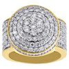 10K Yellow Gold Lollipop Domed Round Diamond Pinky Ring Mens Tier Band 4.45 Ct.