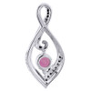 Diamond Infinity Loop Pendant 10k White Gold Created Ruby 0.74 CT.