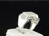Mens .925 Sterling Silver Designer Square Diamond Pinky Ring Engagement 0.63 Ct