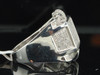 Mens .925 Sterling Silver Designer Square Diamond Pinky Ring Engagement 0.63 Ct