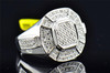 Mens 10K White Gold Round Cut Pave Genuine Diamond Designer Pinky Ring 0.52 ct.