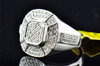 Mens 10K White Gold Round Cut Pave Genuine Diamond Designer Pinky Ring 0.52 ct.