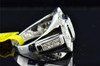 Mens 10K White Gold Round Cut Pave Genuine Diamond Designer Pinky Ring 0.52 ct.