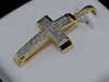 Diamond Cross Pendant Ladies 10K Yellow Gold Pave Round Cut Charm 0.14 Tcw.