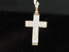 Diamond Cross Pendant Ladies 10K Yellow Gold Pave Round Cut Charm 0.14 Tcw.