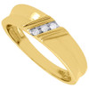 Diamond Wedding Band 10K Yellow Gold Round Men's Anniversary Ring 0.06 Ct.