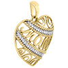 10K Yellow Gold Diamond Ladies Mom Heart Pendant  0.10 CT.