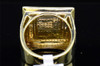 Mens 10K Yellow Gold White Round Diamond Pave Big Square Face Pinky Ring .91 ct.