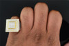 Mens 10K Yellow Gold White Round Diamond Pave Big Square Face Pinky Ring .91 ct.