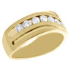 10K Yellow Gold Diamond Wedding Band Grooved Mens 8.65mm Engagement Ring 1 Ct.