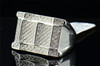 Mens .925 Sterling Silver Genuine Diamond Pinky Ring Square Big Face 0.42 Ct.