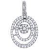 Dancing Diamond Pendant Double Oval Halo Ladies White Gold Round Charm 0.29 Ct.