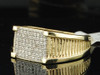 Diamond Ring Mens Square 10K Yellow Gold Fashion Statement Pinky Band 0.20 Ct.