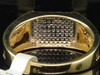 Diamond Ring Mens Square 10K Yellow Gold Fashion Statement Pinky Band 0.20 Ct.