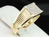 Diamond Ring Mens Square 10K Yellow Gold Fashion Statement Pinky Band 0.20 Ct.