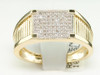 Diamond Ring Mens Square 10K Yellow Gold Fashion Statement Pinky Band 0.20 Ct.